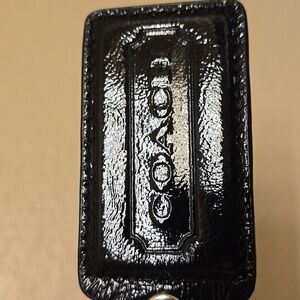 Coach Embossed Black Leather Key Fob